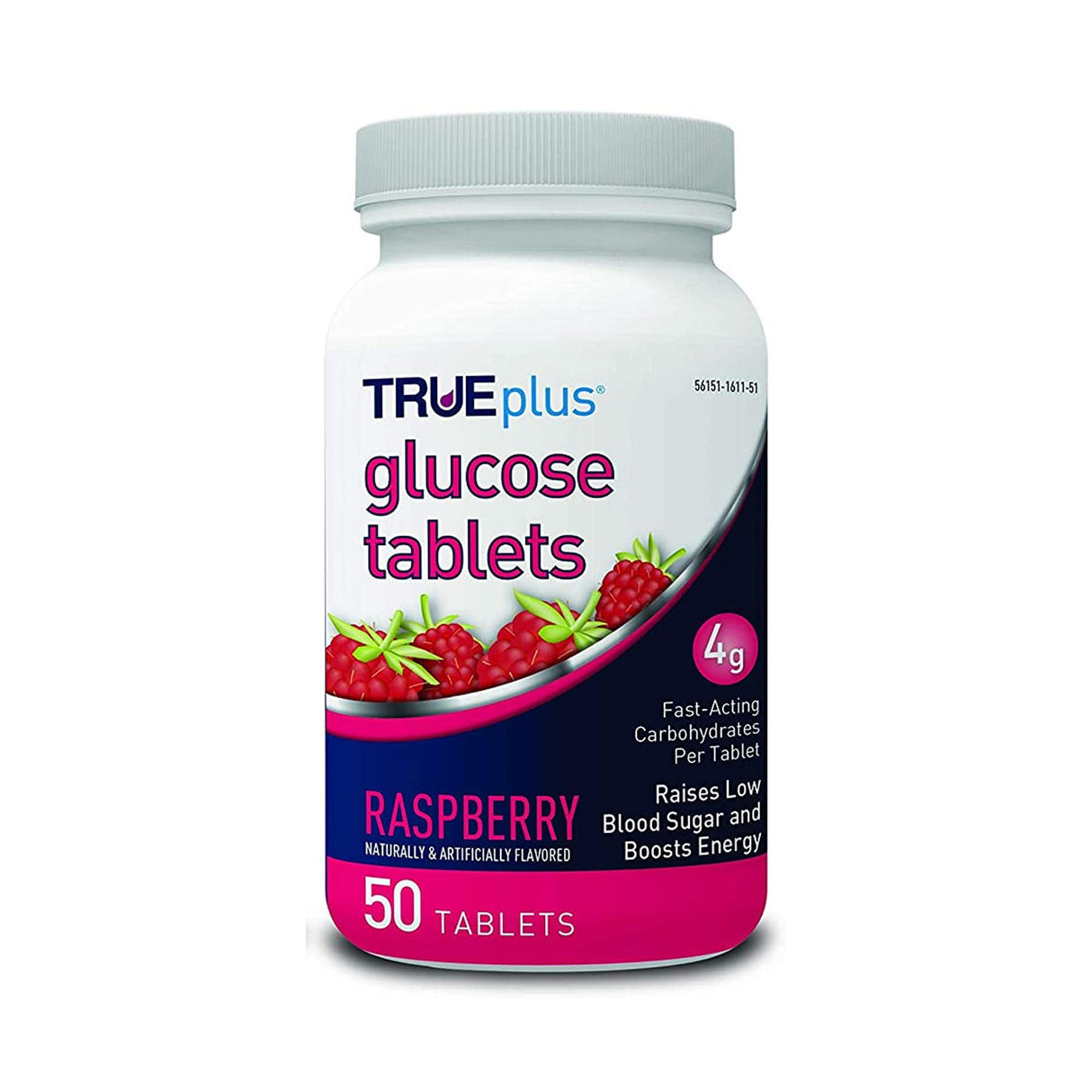 Glucose Supplement TRUEplus™ 50 per Bottle Chewable Tablet Raspberry Flavor - BeHope