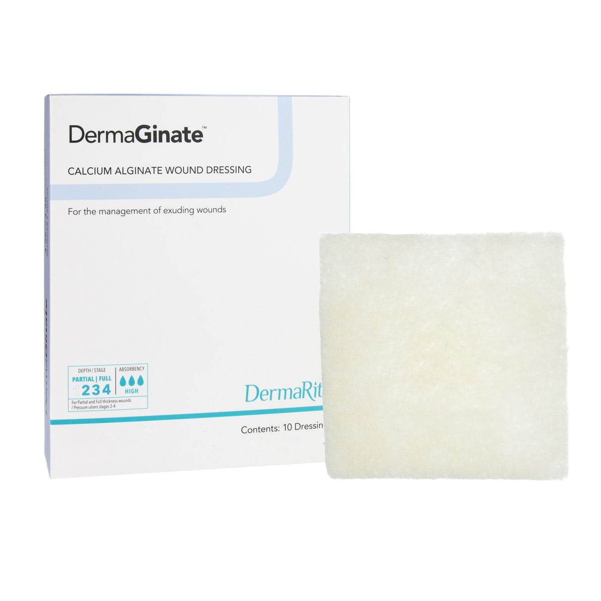 Alginate Dressing DermaGinate® 2 X 2 Inch Square - BeHope
