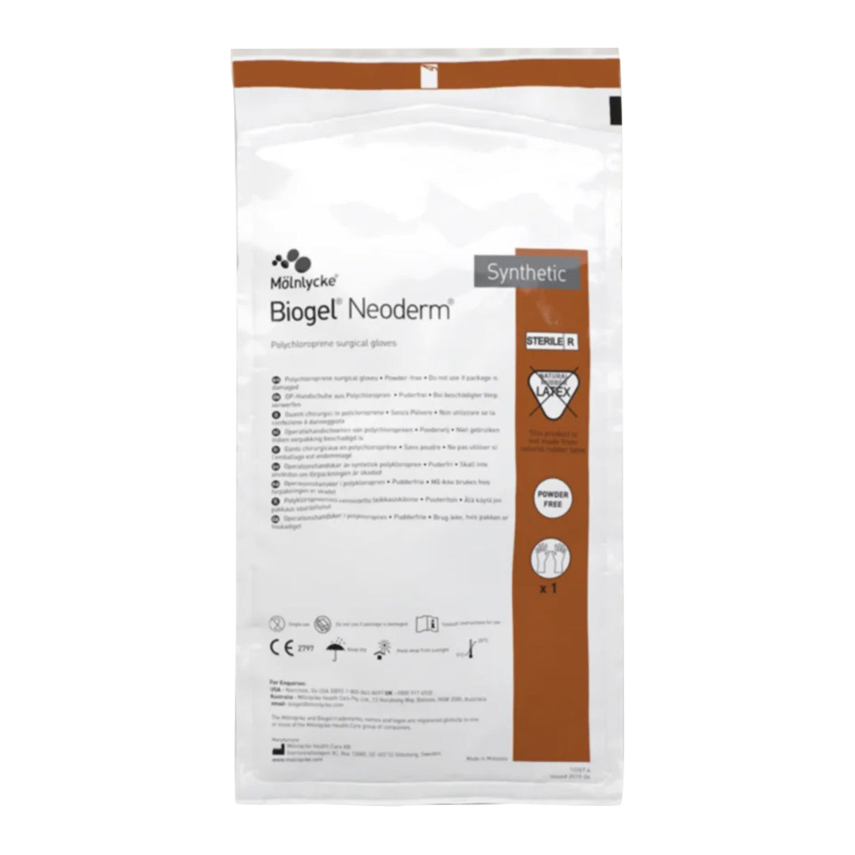 Surgical Glove Biogel® NeoDerm® Size 7.5 Sterile Polyisoprene Standard Cuff Length Micro-Textured Light Brown Not Chemo Approved - BeHope