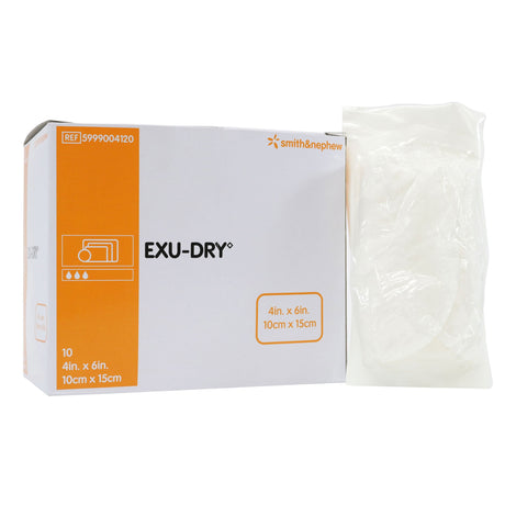 Super Absorbent Dressing EXU-DRY Anti-Shear 4 X 6 Inch Rectangle - BeHope