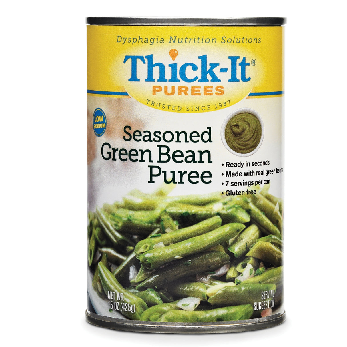 Thickened Food Thick-It® 15 oz. Can Seasoned Green Bean Flavor Puree IDDSI Level 4 Extremely Thick/Pureed - BeHope
