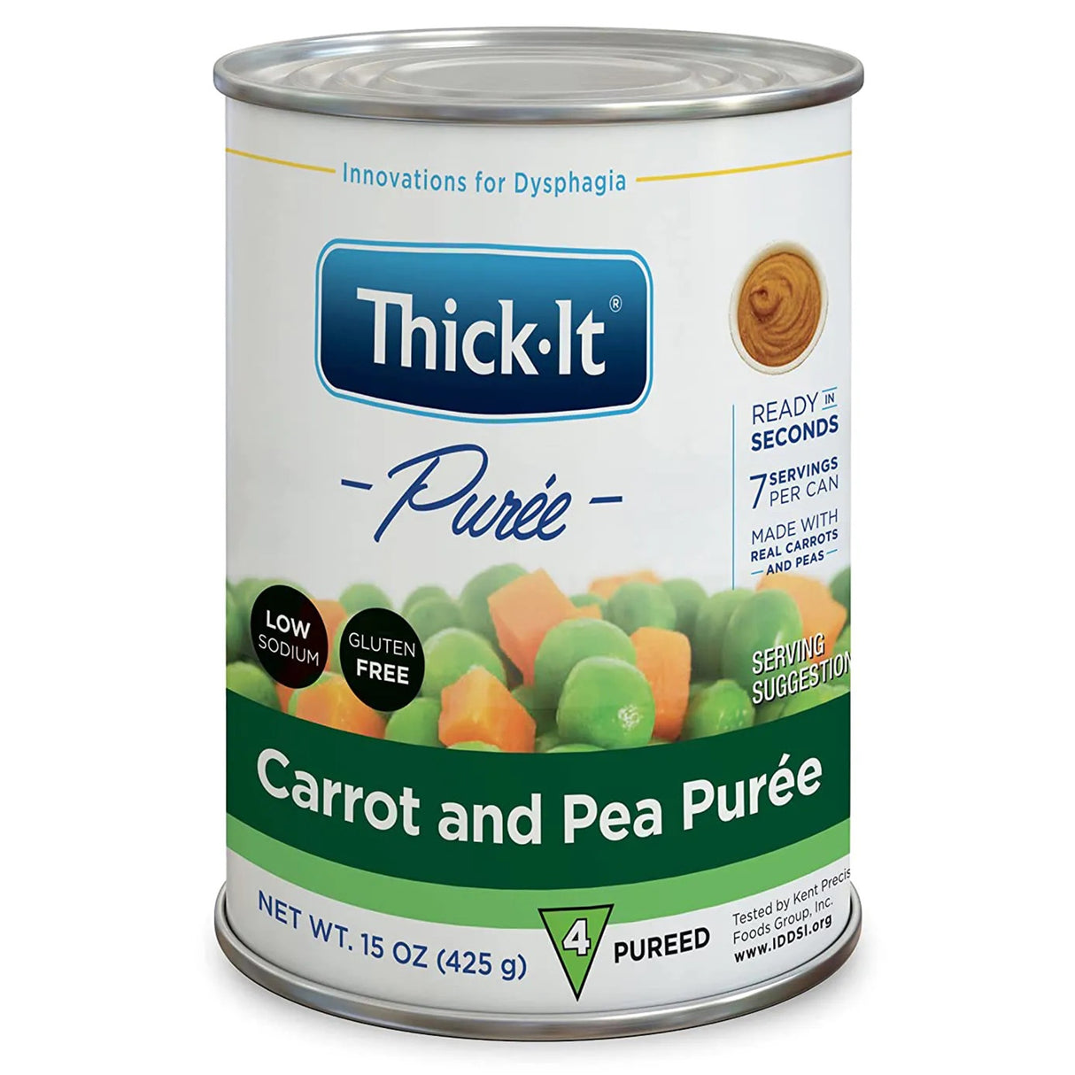 Thickened Food Thick-It® 15 oz. Can Carrot and Pea Flavor Puree IDDSI Level 4 Extremely Thick/Pureed - BeHope
