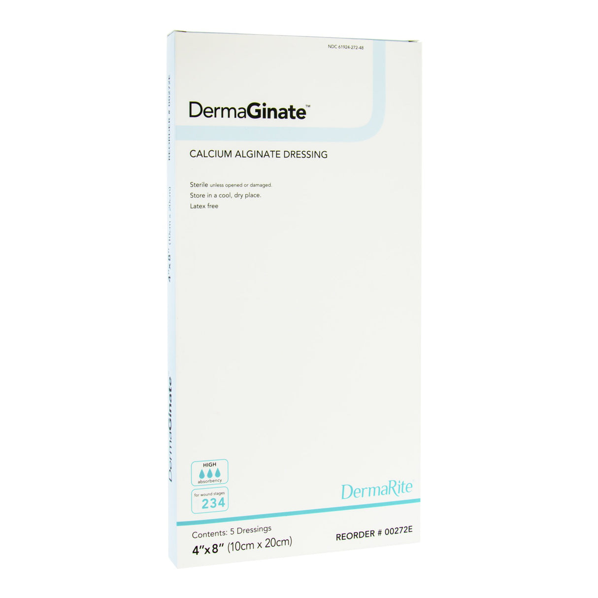 Alginate Dressing DermaGinate® 4 X 8 Inch Rectangle - BeHope
