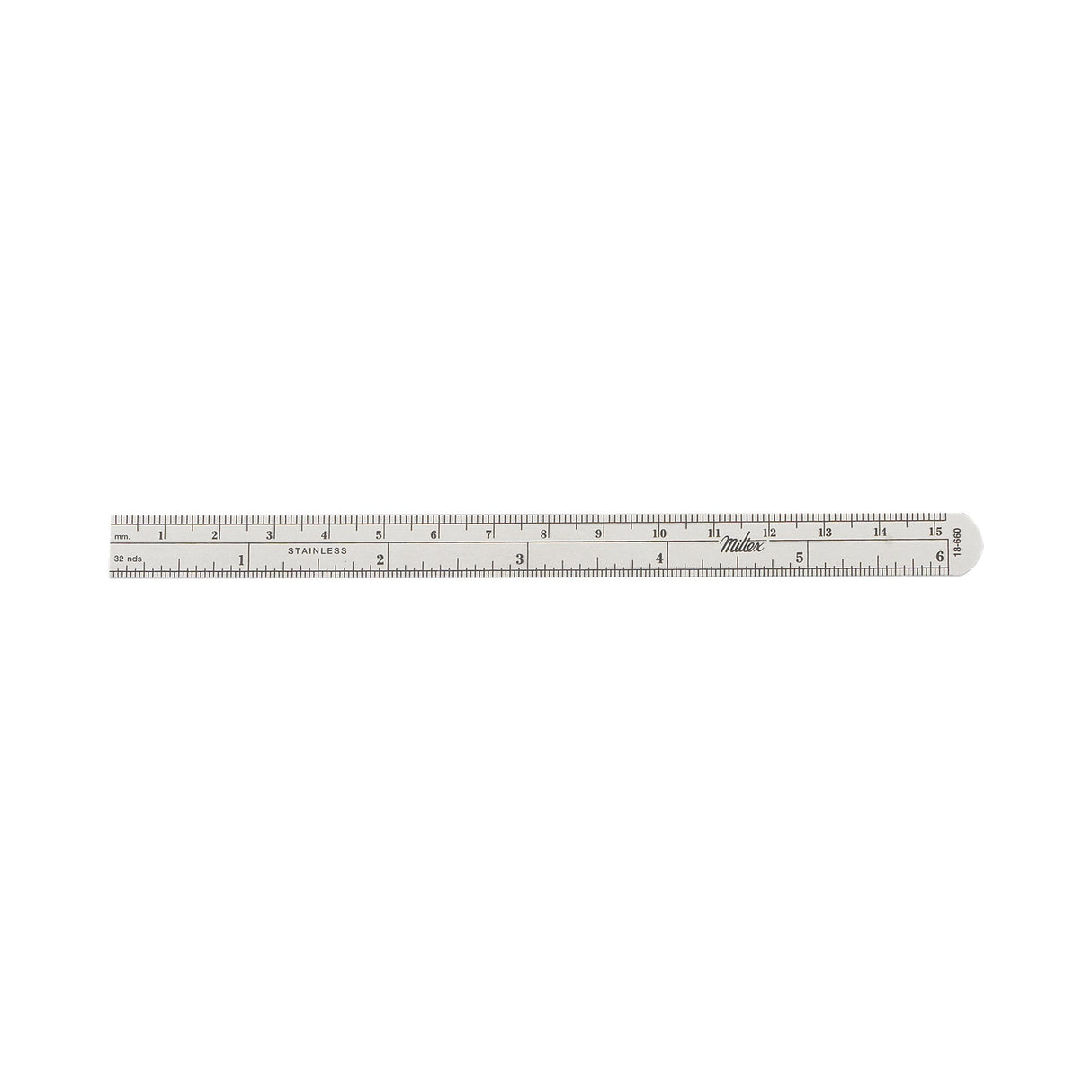Ruler Stainless Steel 1/2 X 6 Inch - BeHope