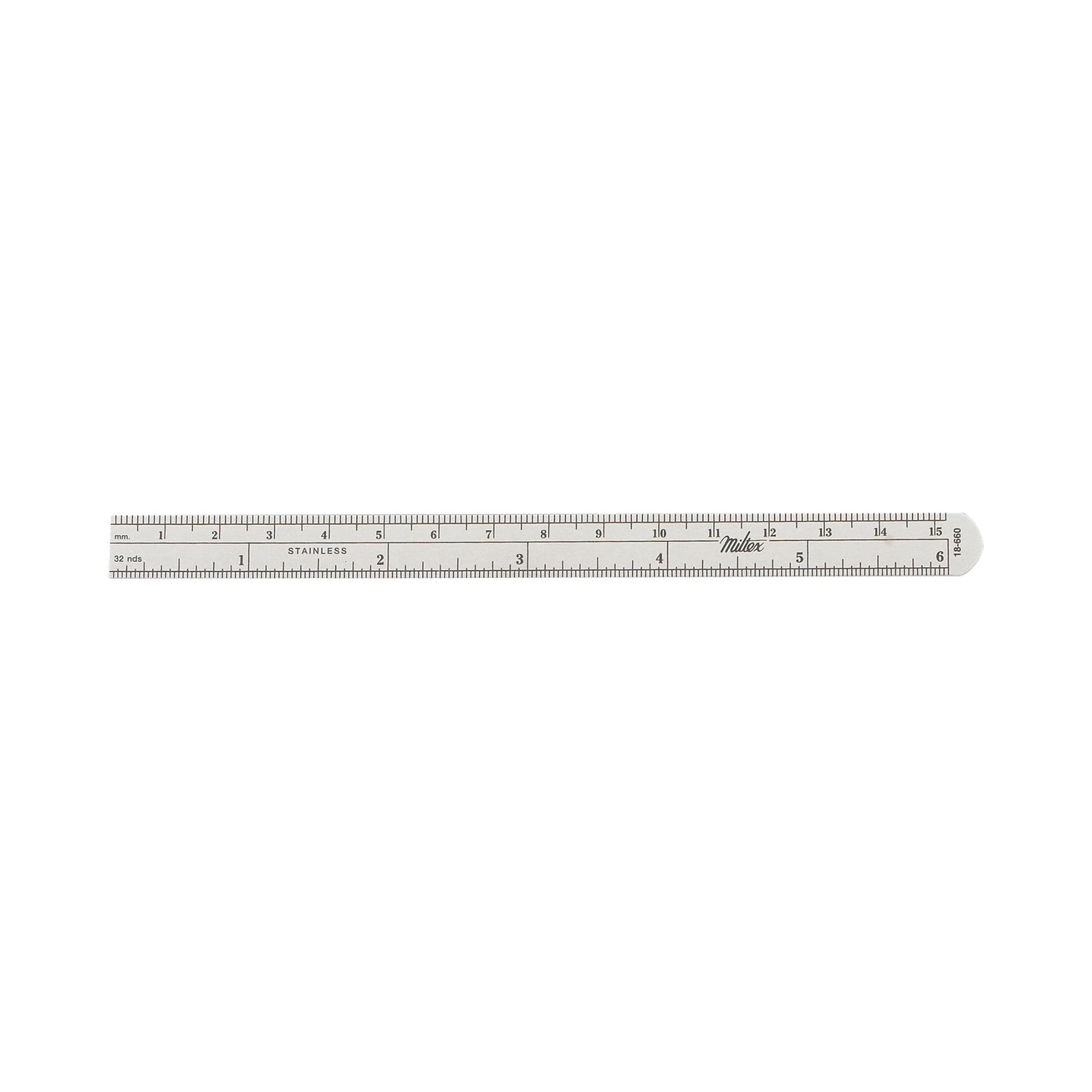 Ruler Stainless Steel 1/2 X 6 Inch - BeHope