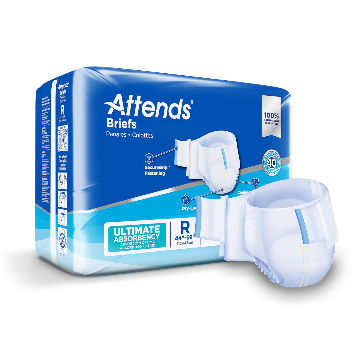 Unisex Adult Incontinence Brief Attends® Advanced Regular Disposable Heavy Absorbency - BeHope