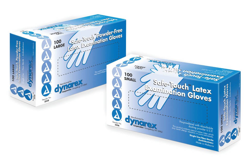 Exam Glove Safe-Touch™ Medium NonSterile Latex Standard Cuff Length Textured Fingertips Ivory Not Rated - BeHope