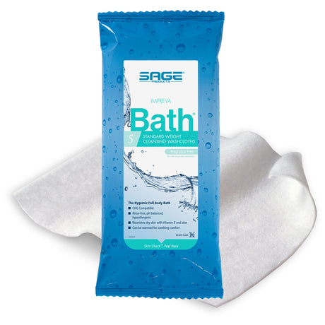 Rinse-Free Bath Wipe Impreva Bath™ Soft Pack Unscented 5 Count - BeHope