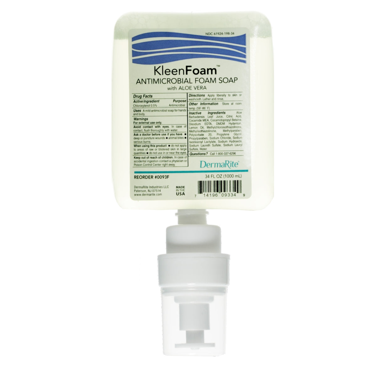 Antimicrobial Soap KleenFoam® Foaming 1,000 mL Dispenser Refill Bottle Unscented - BeHope