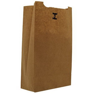Grocery Bag Duro® Brown Kraft Recycled Paper #3 - BeHope