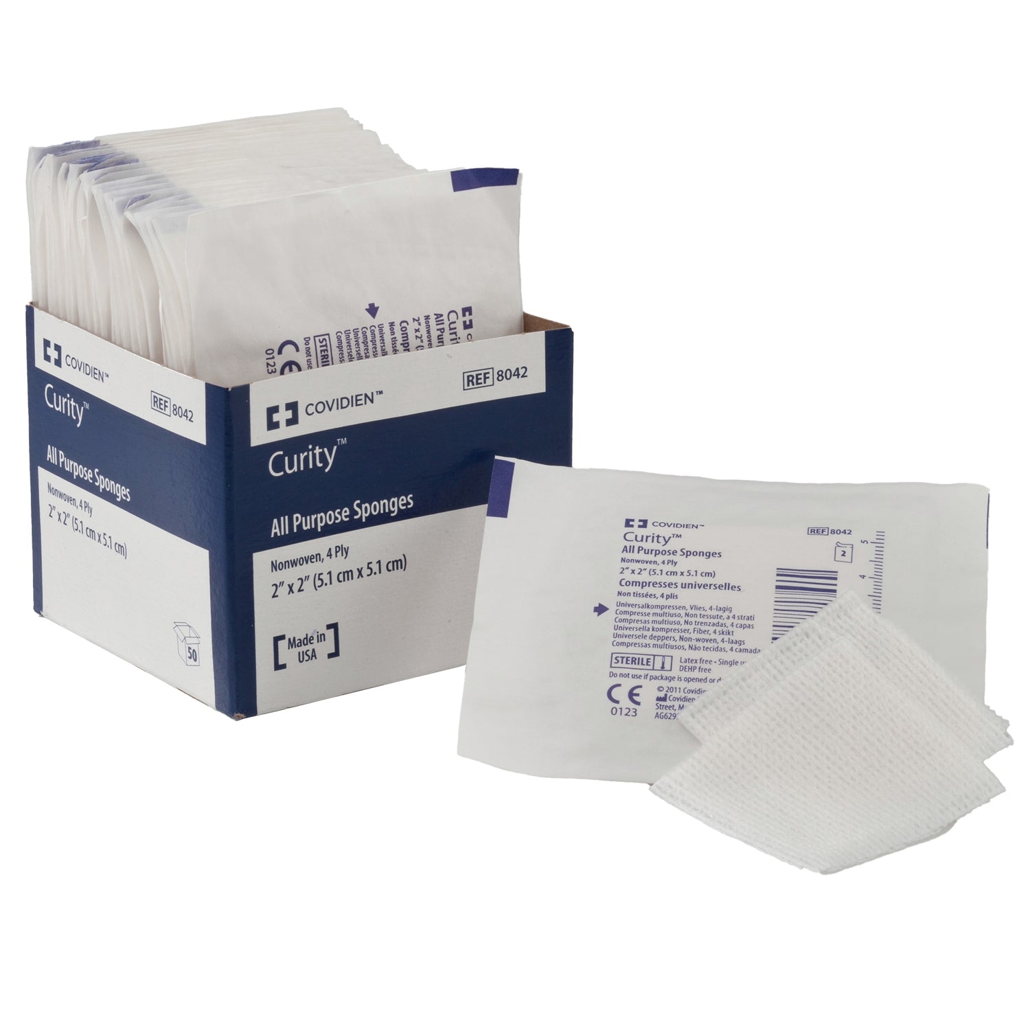 Nonwoven Sponge Curity™ 3 X 3 Inch 4-Ply Sterile 2 per Pack - BeHope