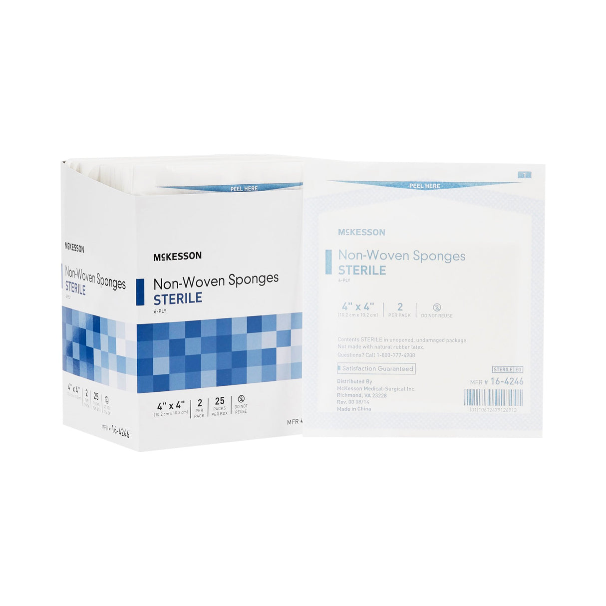 Nonwoven Sponge McKesson 4 X 4 Inch 6-Ply Sterile 2 per Pack - BeHope