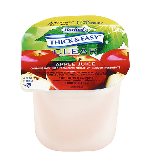 Thickened Beverage Thick & Easy® 4 oz. Portion Cup Apple Flavor Liquid IDDSI Level 3 Moderately Thick/Liquidized - BeHope