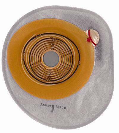 Colostomy Pouch Assura® One-Piece System 7 Inch Length, Midi Flat, Pre-Cut 1 Inch Stoma Closed End - BeHope
