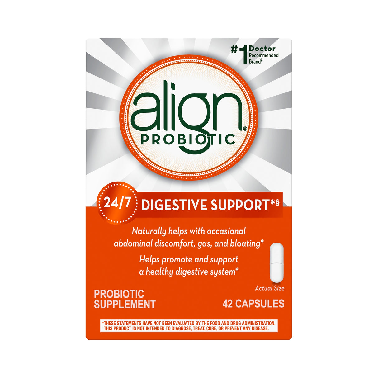 Probiotic Dietary Supplement Align® 42 per Bottle Capsule - BeHope