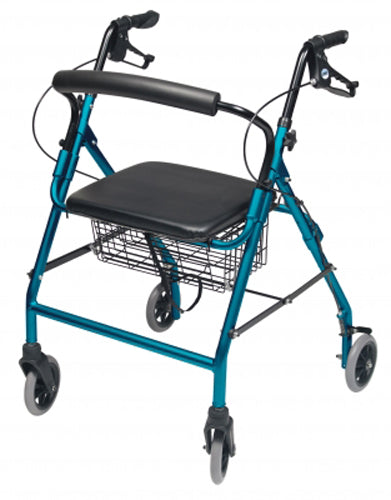 Walkabout Wide 4-whl Rollator Aqua - BeHope