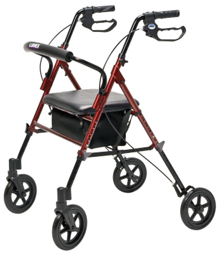 Set N' Go Wide Rollator Ht Adj Burgundy - BeHope