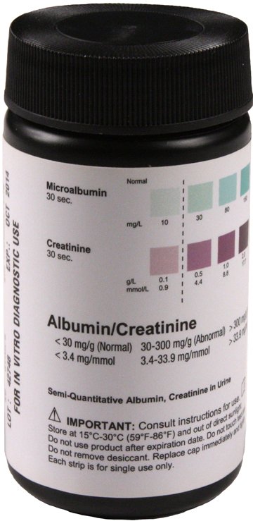 General Chemistry Reagent AimStrip® Microalbumin / Creatinine CLIA Waived For Visual Read Only 25 Tests - BeHope