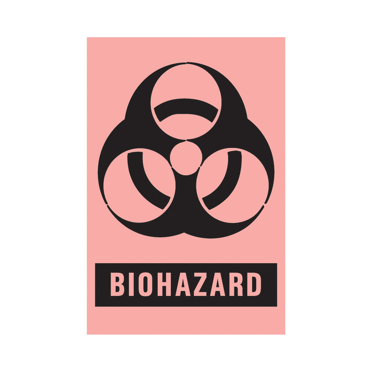 Pre-Printed Label Timemed Caution Label Fluorescent Red Paper Biohazard / Symbol Black Biohazard 2 X 3 Inch - BeHope