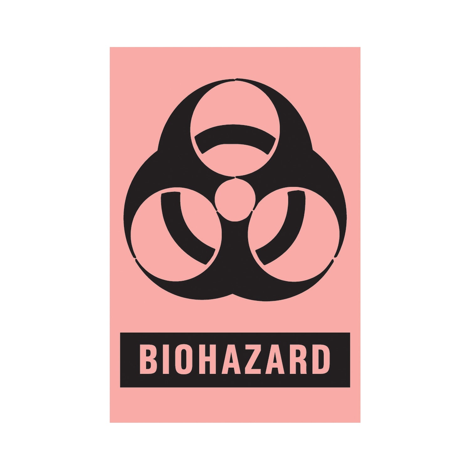 Pre-Printed Label Timemed Caution Label Fluorescent Red Paper Biohazard / Symbol Black Biohazard 2 X 3 Inch - BeHope
