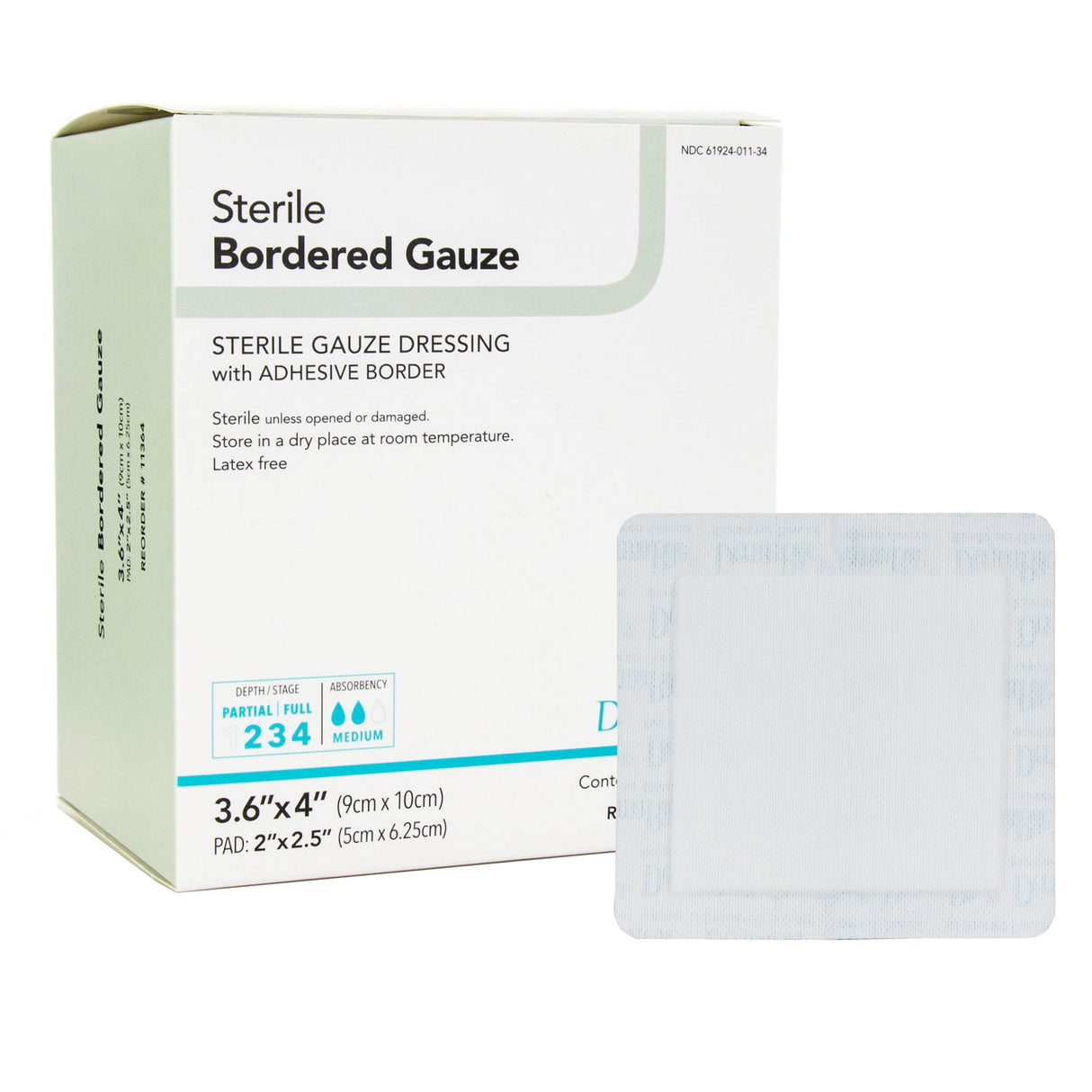 Island Dressing DermaRite® Bordered Gauze 3-3/5 X 4 Inch Square Sterile - BeHope