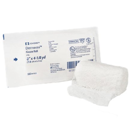Fluff Bandage Roll Dermacea™ 3 Inch X 4-1/8 Yard 3-Ply Sterile 1 per Pouch - BeHope