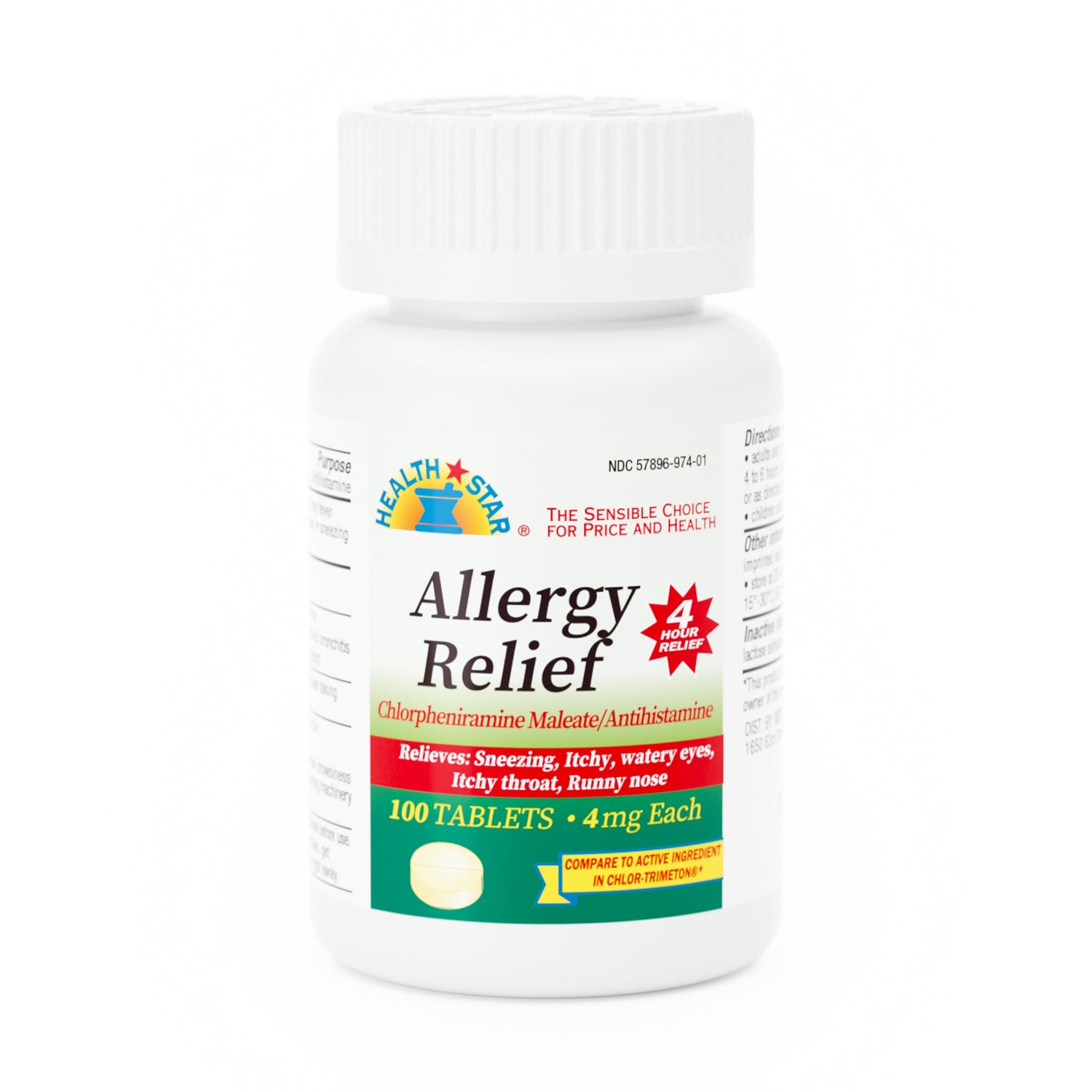 Allergy Relief McKesson Brand 4 mg Strength Tablet 100 per Bottle - BeHope