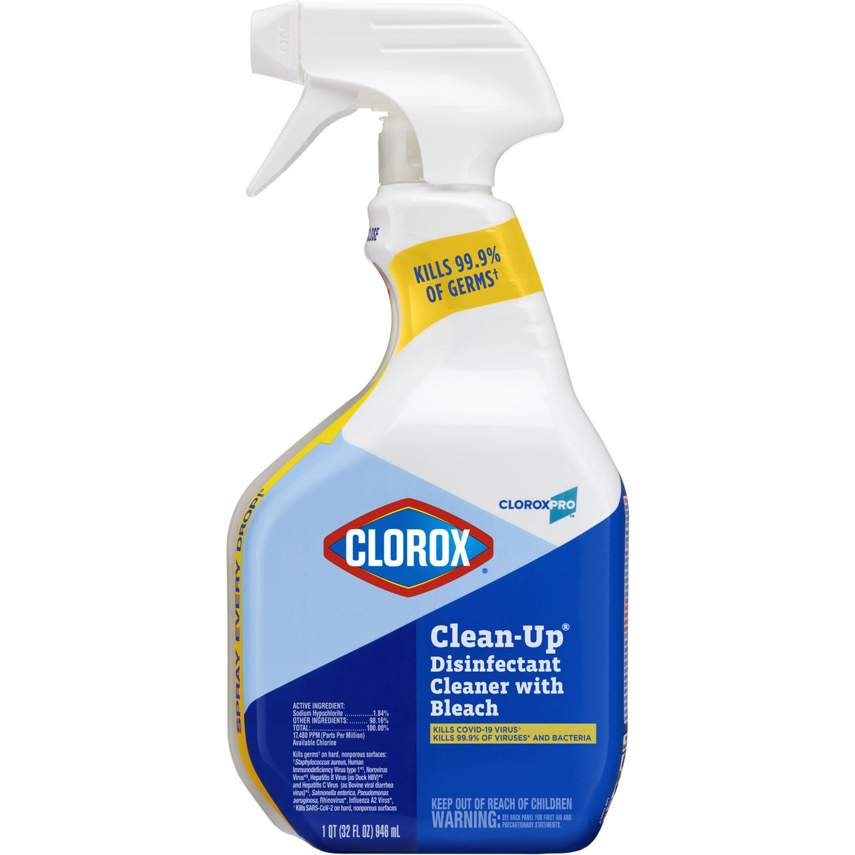 Surface Disinfectant Cleaner CloroxPro™ Clorox® Clean-Up® with Bleach Germicidal Trigger Spray Liquid 32 oz. Bottle Chlorine Scent NonSterile - BeHope