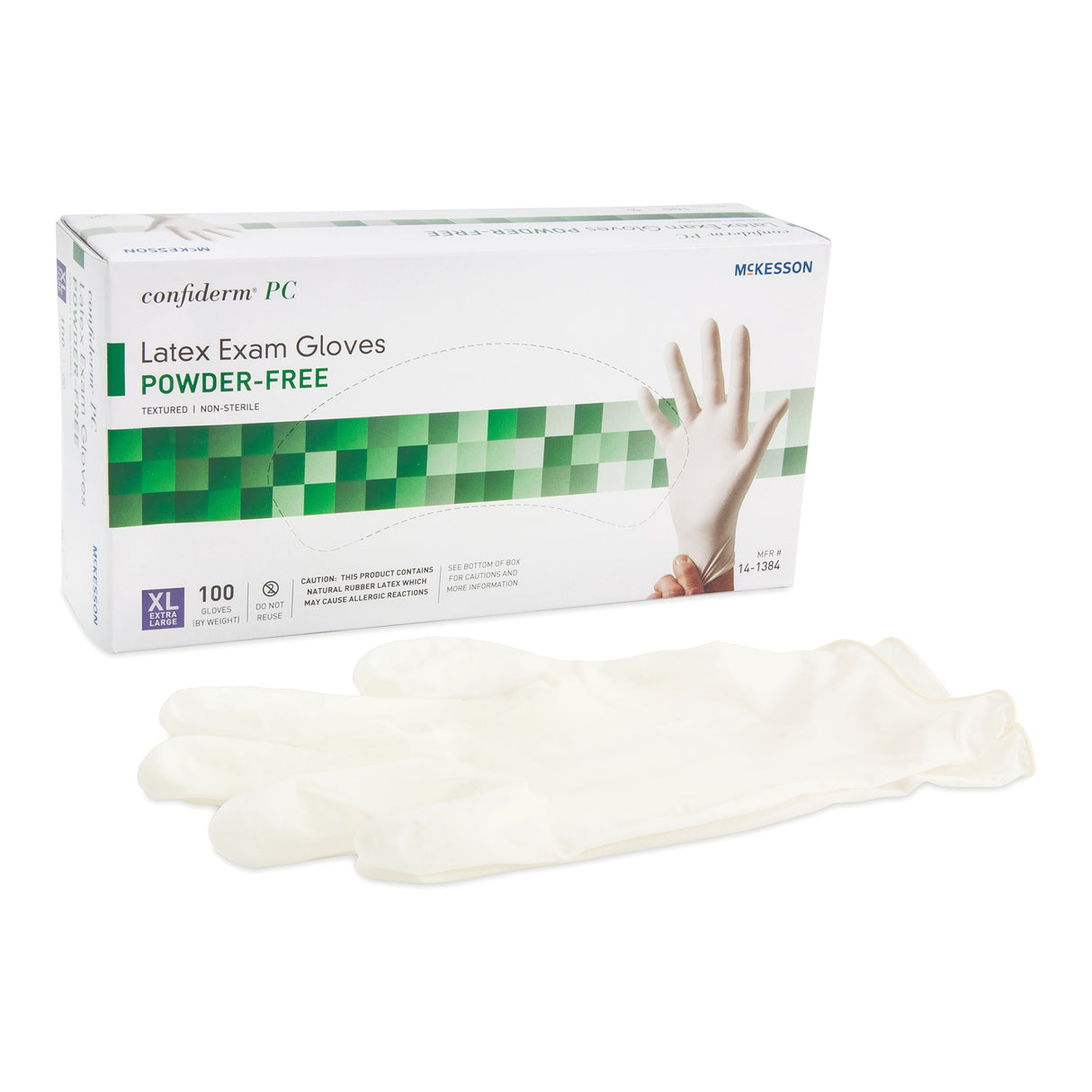 Exam Glove McKesson Confiderm® X-Large NonSterile Latex Standard Cuff Length Fully Textured Ivory Not Rated - BeHope