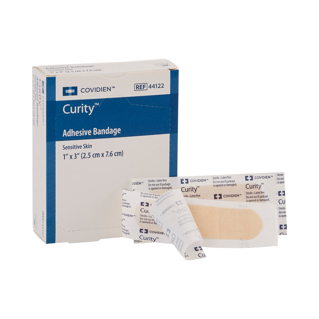 Adhesive Strip Curity™ Sensitive Skin Plastic Tan 1 X 3 Inch Sterile - BeHope