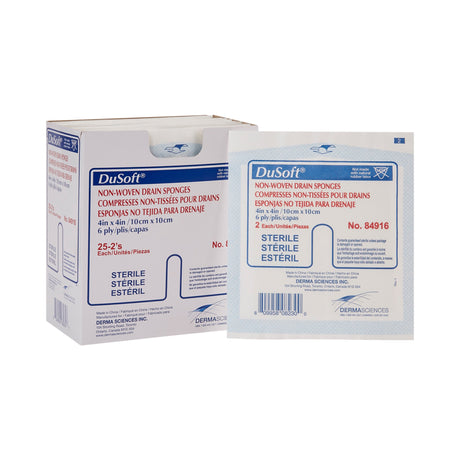 Drain Sponge DuSoft® 4 X 4 Inch 6-Ply Sterile 2 per Pack - BeHope