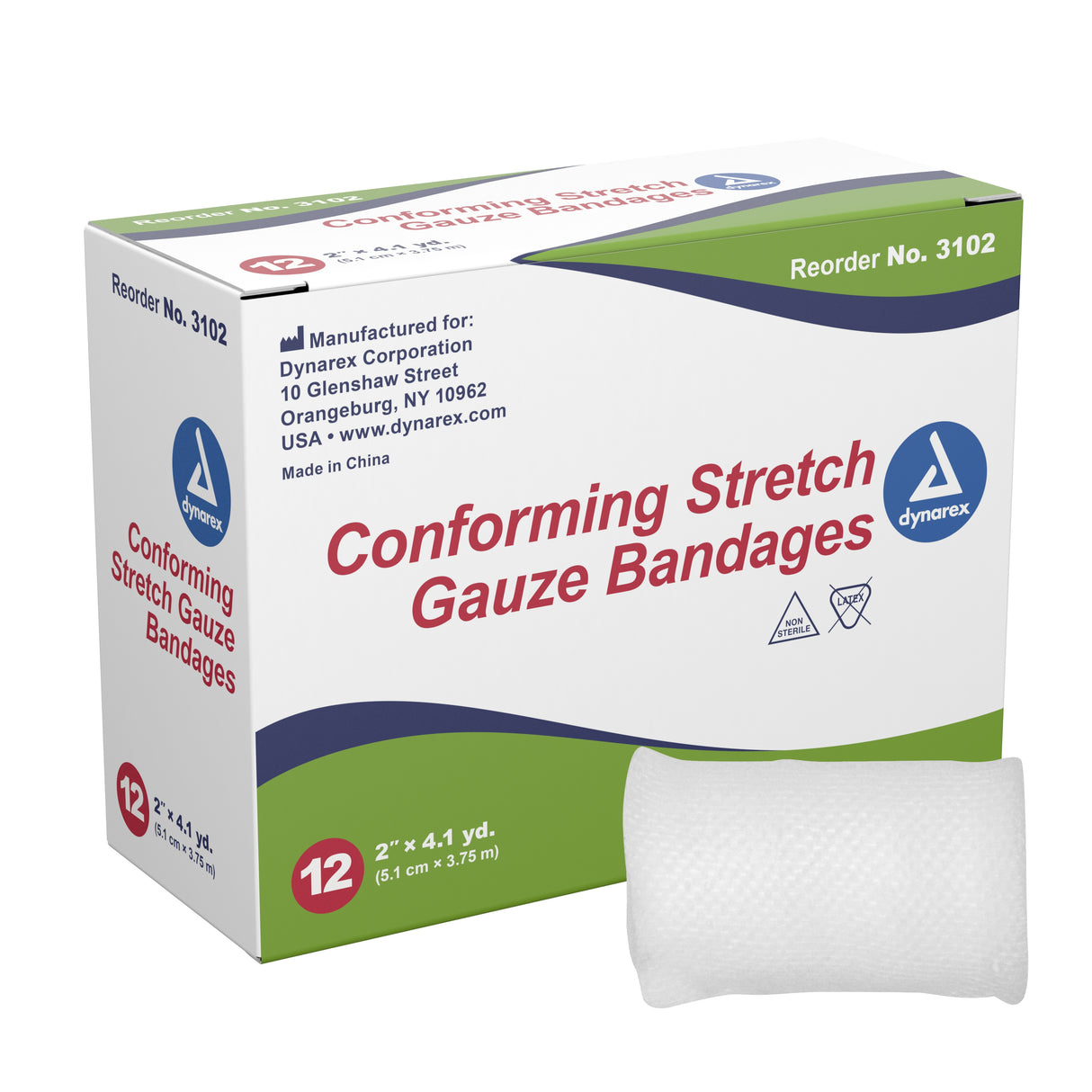 Conforming Bandage Dynarex® 2 Inch X 4-1/10 Yard 1-Ply NonSterile 12 per Pack - BeHope