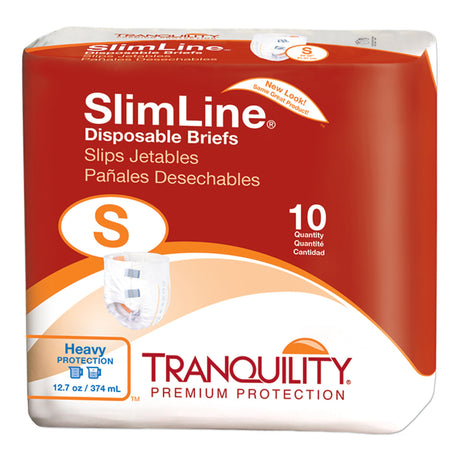 Unisex Adult Incontinence Brief Tranquility® Slimline® Small Disposable Heavy Absorbency - BeHope