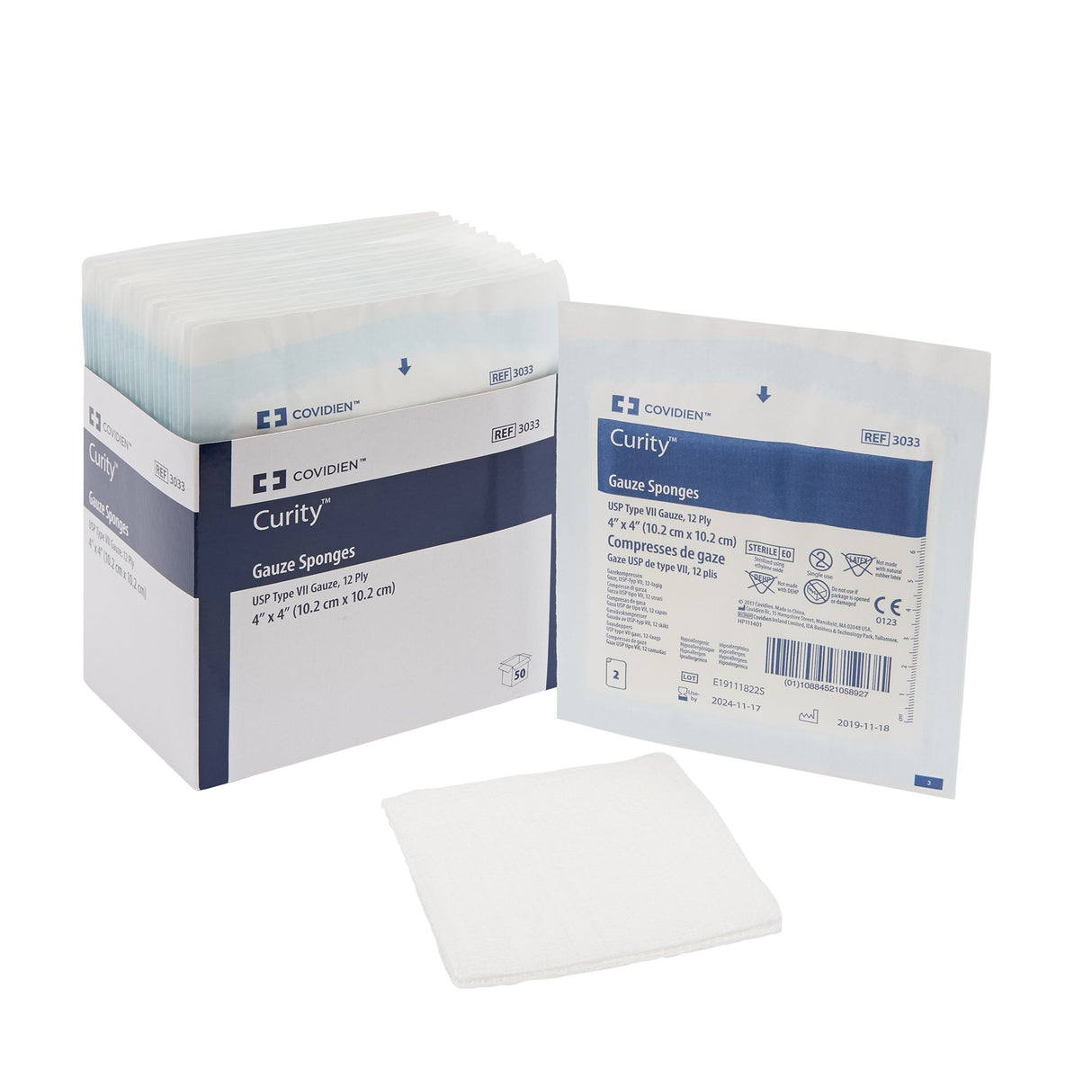 Gauze Sponge Curity™ 4 X 4 Inch 12-Ply Sterile 2 per Pack - BeHope