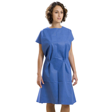 Patient Exam Gown AmpleWear® 3X-Large Blue Disposable - BeHope