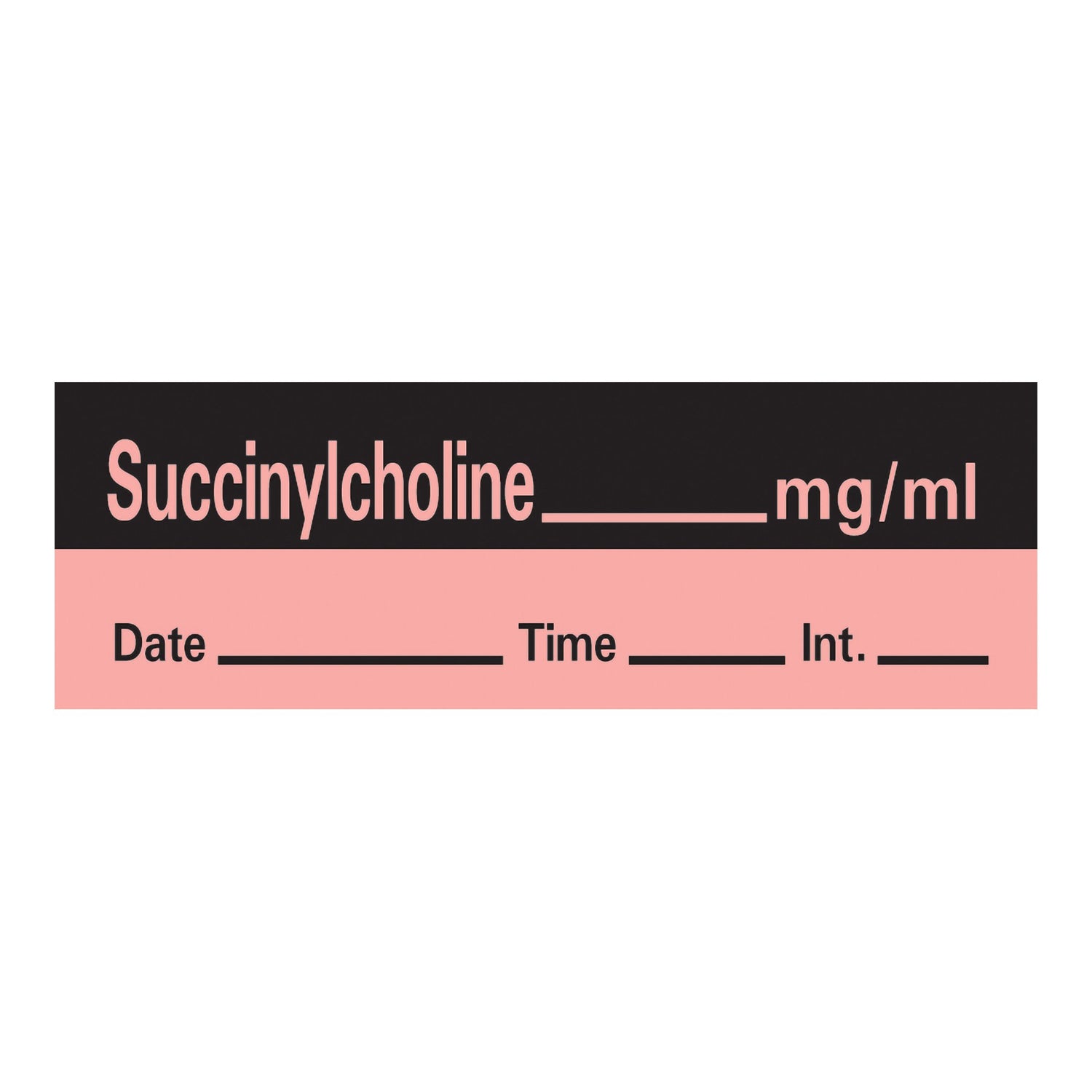 Drug Label Timemed Anesthesia Label Tape Succinylcholine mg/mL Date_Time_Int Fluorescent Red 1/2 X 1-1/2 Inch - BeHope