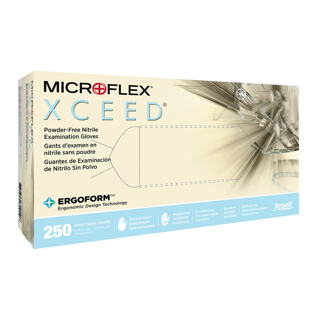 Exam Glove XCEED™ X-Small NonSterile Nitrile Standard Cuff Length Textured Fingertips Blue Not Rated - BeHope