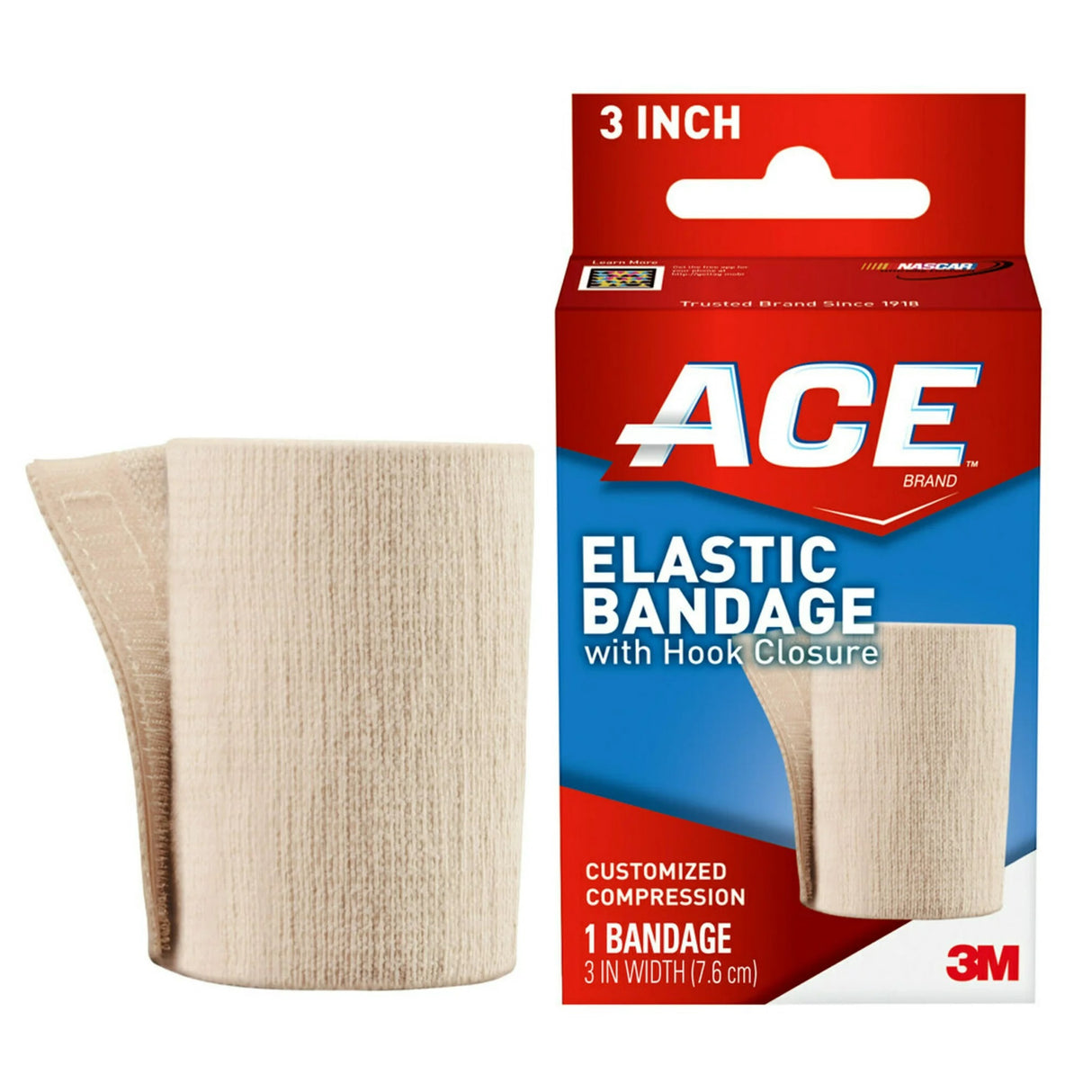 Elastic Bandage 3M™ ACE™ 3 Inch Width Single Hook and Loop Closure Tan NonSterile Standard Compression - BeHope
