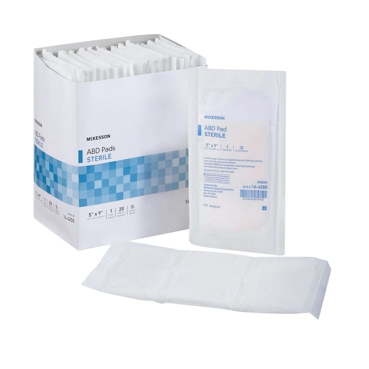 Abdominal Pad McKesson 5 X 9 Inch Sterile 1 per Pack - BeHope