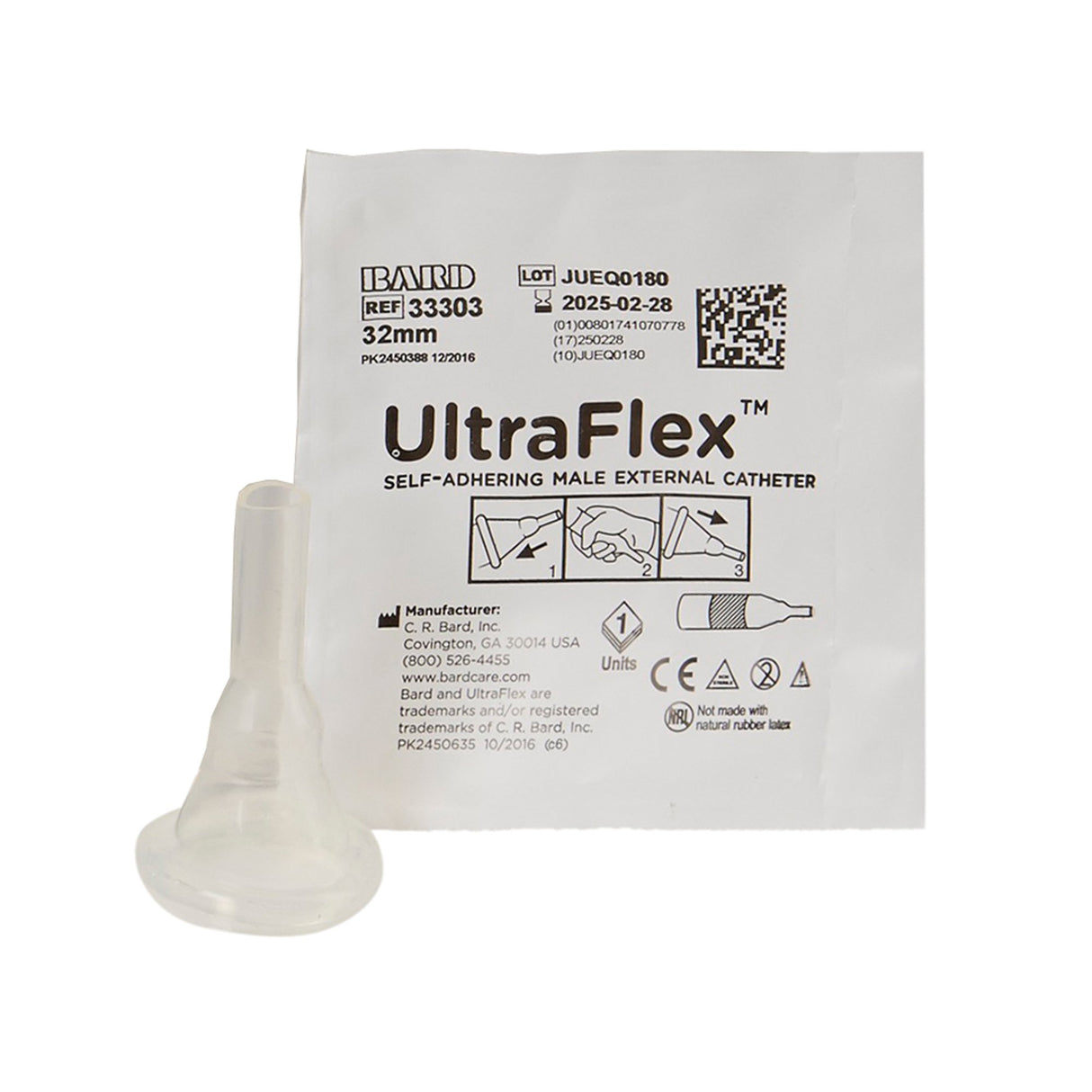 Male External Catheter UltraFlex® Self-Adhesive Band Silicone Intermediate - BeHope