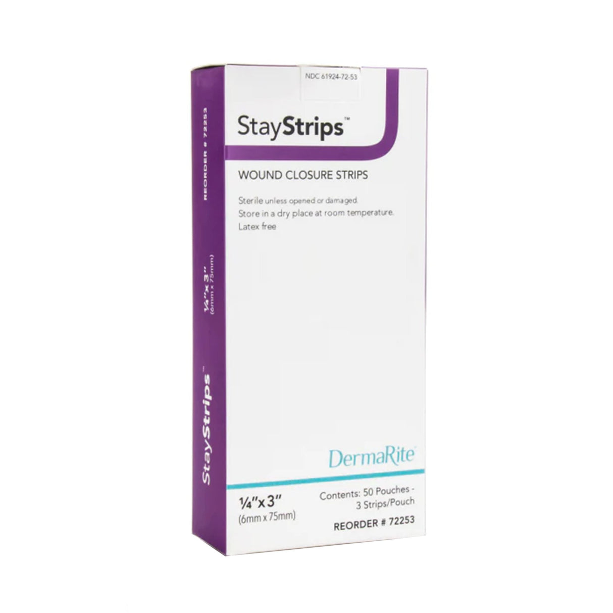 Skin Closure Strip StayStrips® 1/4 X 3 Inch Nonwoven Material Flexible Strip White - BeHope