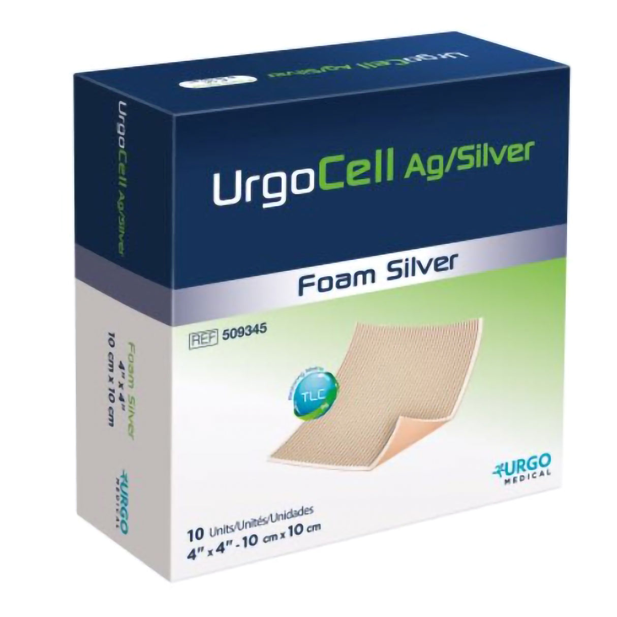 Silver Foam Dressing UrgoCell™ Ag 4 X 4 Inch Square Sterile - BeHope