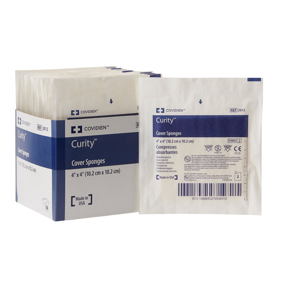 Cellulose Filled Nonwoven Sponge Curity™ 4 X 4 Inch 4-Ply Sterile 2 per Pack - BeHope