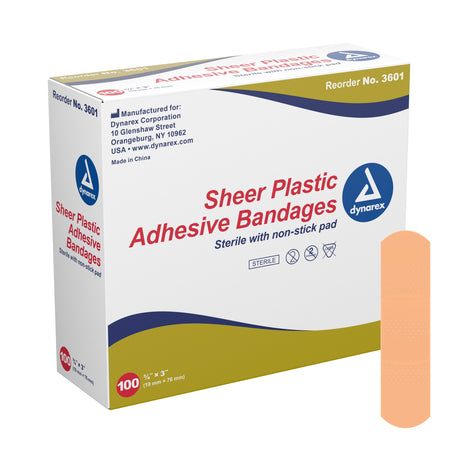 Adhesive Strip Dynarex® Plastic Tan 3/4 X 3 Inch Sterile - BeHope