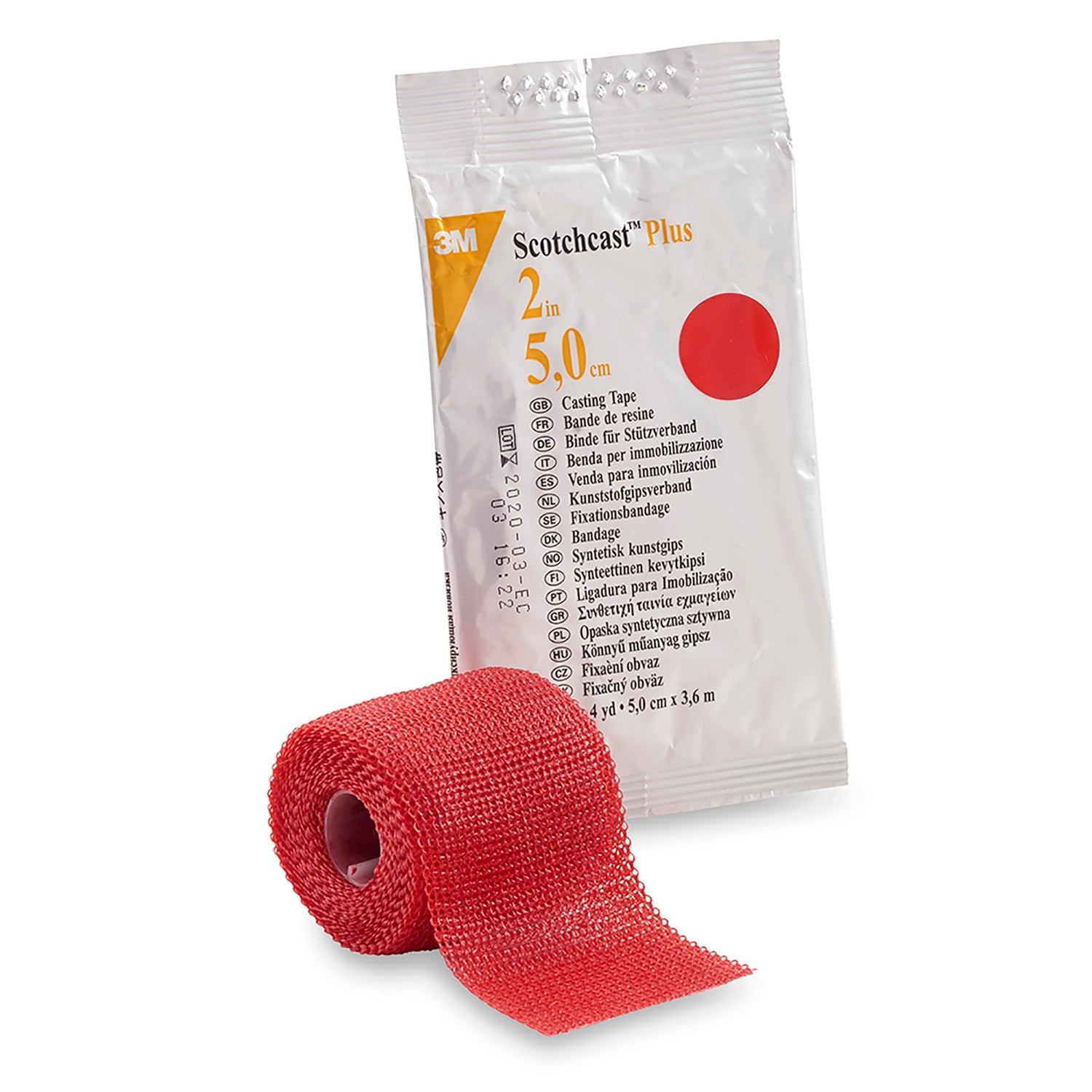 Cast Tape 3M™ Scotchcast™ Plus 2 Inch X 12 Foot Fiberglass / Resin Red - BeHope