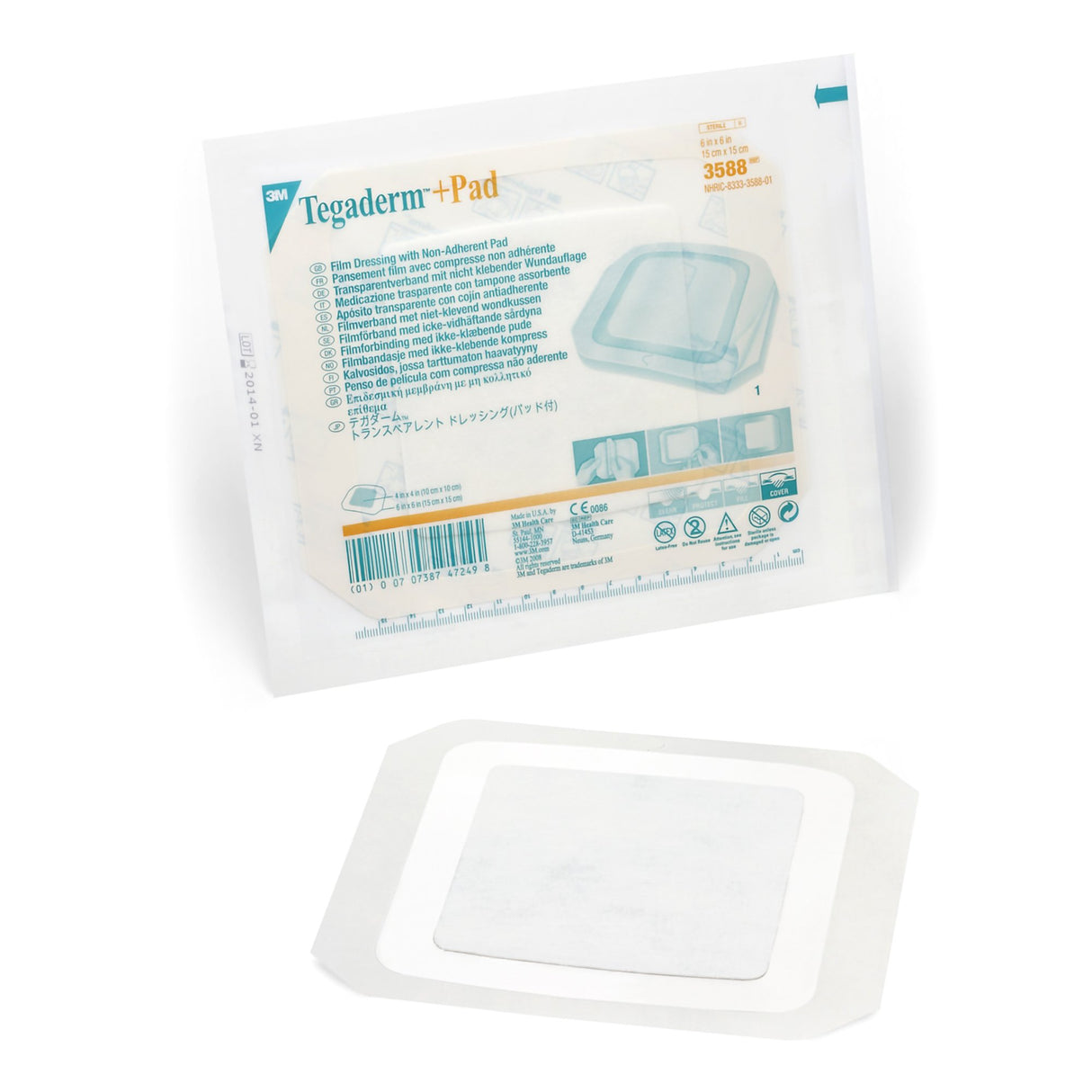 Transparent Film Dressing with Pad 3M™ Tegaderm™ +Pad 6 X 6 Inch Frame Style Delivery Square Sterile - BeHope