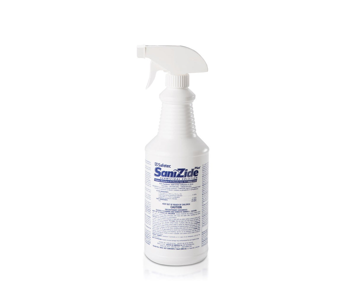 Surface Disinfectant Cleaner SaniZide Plus® Broad Spectrum Trigger Spray Liquid 32 oz. Bottle Ammonia Scent NonSterile - BeHope