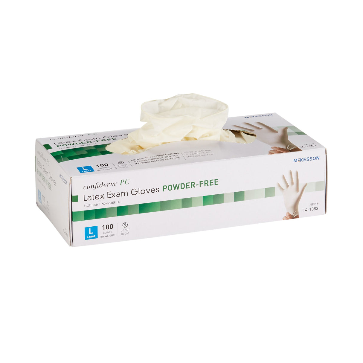Exam Glove McKesson Confiderm® Large NonSterile Latex Standard Cuff Length Fully Textured Ivory Not Rated - BeHope