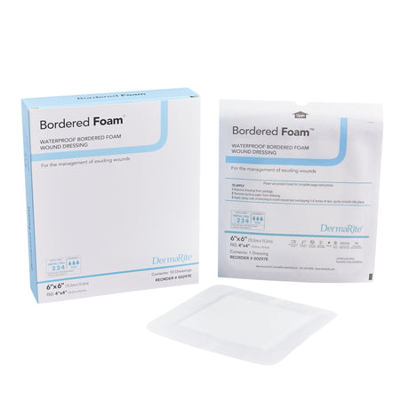 Foam Dressing BorderedFoam® 6 X 6 Inch With Border Waterproof Backing Nonacrylic Adhesive Square Sterile - BeHope