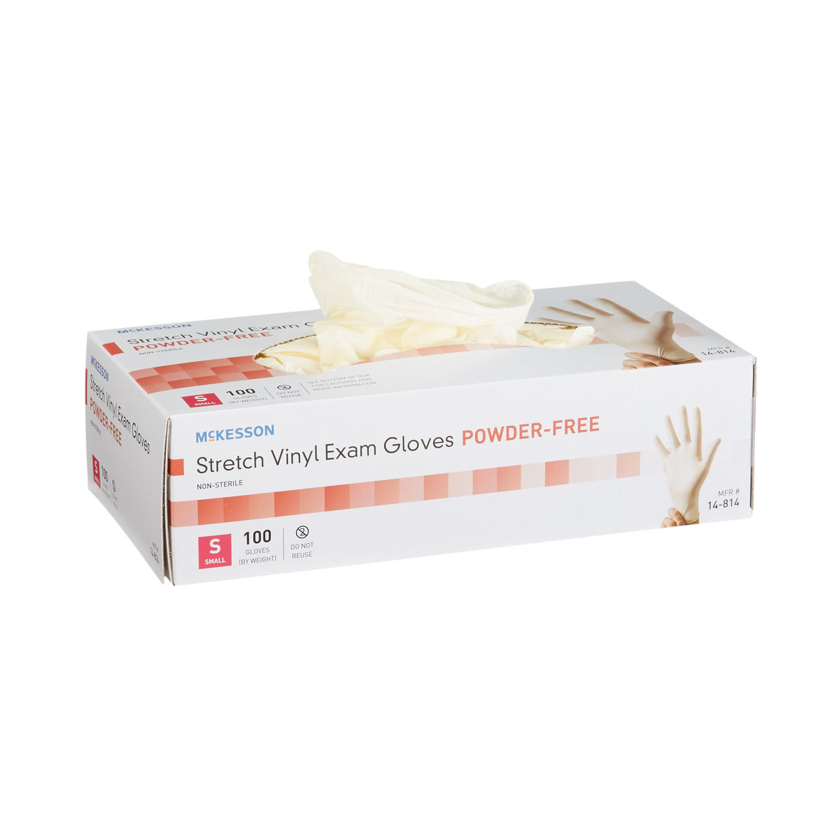 Exam Glove McKesson Small NonSterile Stretch Vinyl Standard Cuff Length Smooth Ivory Not Rated - BeHope